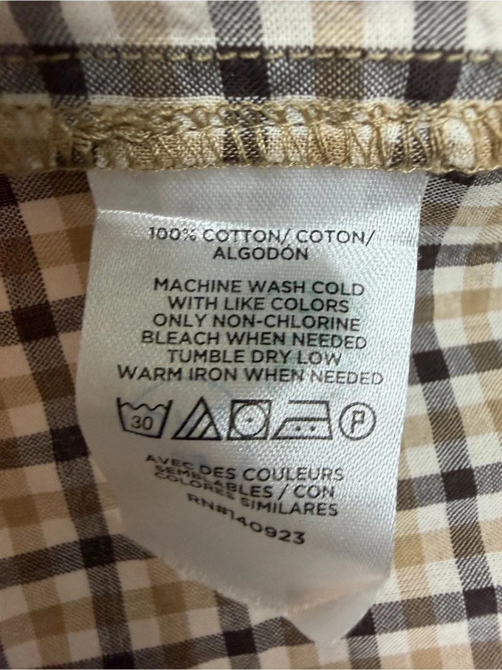 LOFT Outlet Plaid Cottagecore Peplum Top Brown Beige Long Sleeve Small 1139